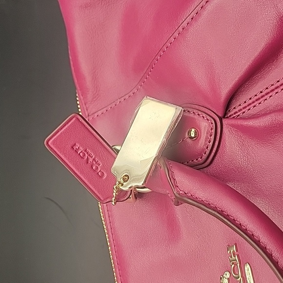 Coach Colette Leather Shoulder/Handbag, Fuchsia color, Soft Smooth Leather, NWT - Picture 9 of 10